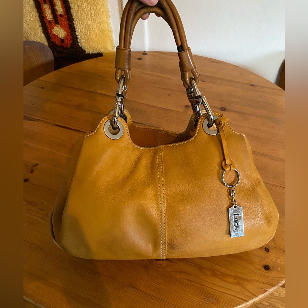 Mustard Yellow 100% leather purse from Luce